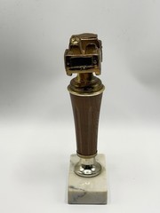 Vintage Brass Jeep Trophy with Wood and Marble Base – Made By GLALY