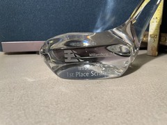 IITS 2000 1st Place Scramble Glass Engrave Golf Club Head Trophy NonProfit EDU