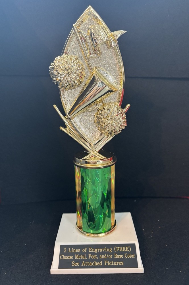 6 1/2” Tall Cheer Scene Trophy With 3” Post. (Please See All Photos)