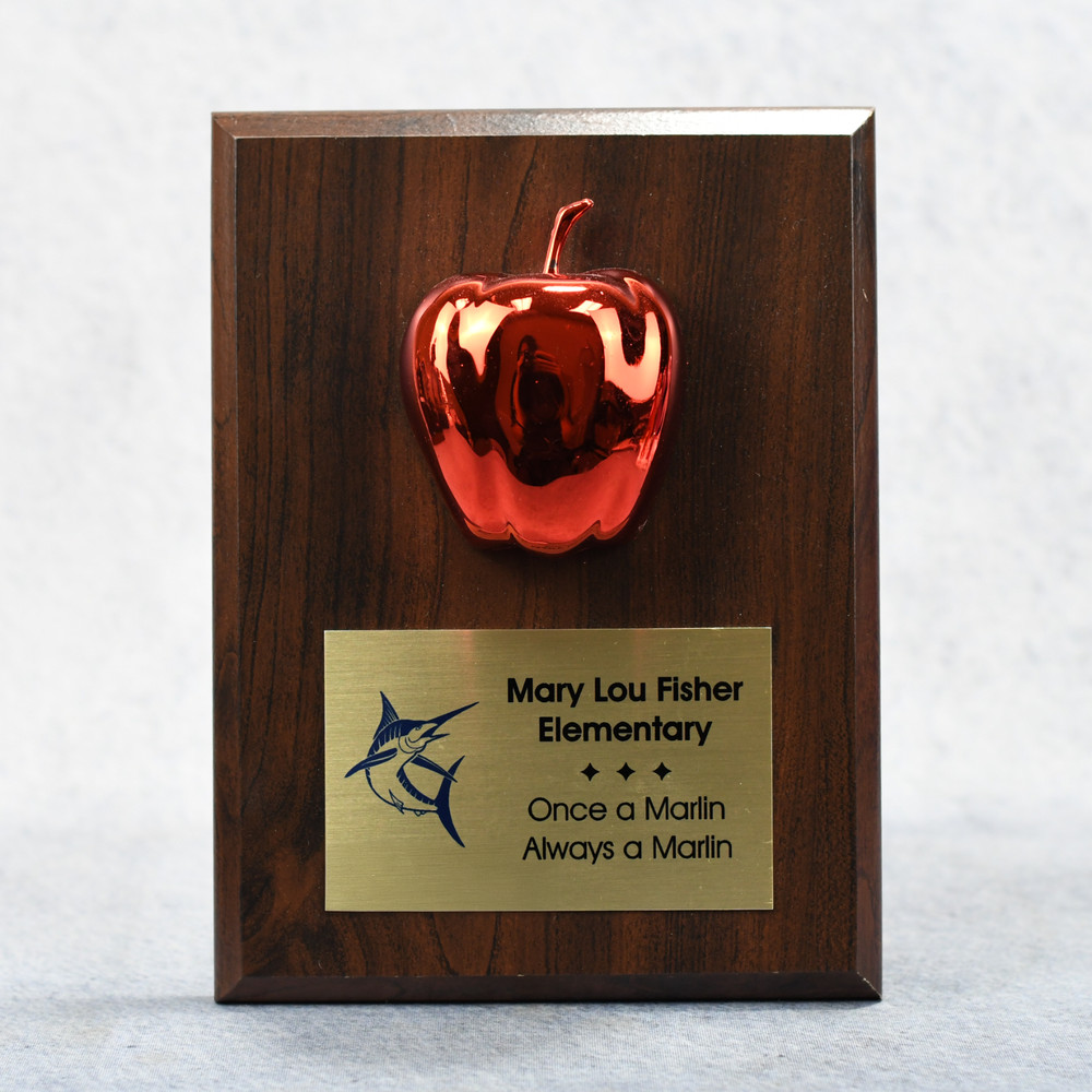 New MTS Apple-Themed Recognition Plaque 6×8 for Teachers and Educators