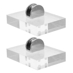 2pcs Acrylic Adjustable Glass Display Stands, Clear Lucite Base Clamp Non Slip