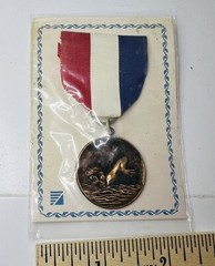 Vintage Bronze Medal – Swimming; Red White & Blue Ribbon