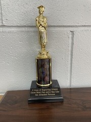 Female Graduation Trophy With 3” Post. (Please See All Photos)