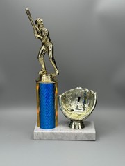 11″ BaseBall Trophy W/ Game Ball Holder – Home Run Ball -Engrave & Ships Free