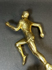 Vintage 1960s Running Man Track Trophy Topper 5″ Gold Tone Metal