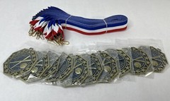 Express Medals 10 Pack Baseball Medals With Red White Blue Neck Ribbon Award