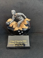 5 1/4” Male Bowling Xploding Resin Trophy. (Please See All Photos)
