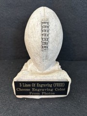 4 1/2″ Faux Stone White Football Resin Trophy. (Please see all photos!)