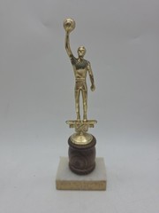 Basketball Trophy 9 Inch Gold Metal 1985 Player Figurine on Italian Marble Base