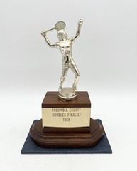 Vintage 1966 Columbia County Women’s Doubles Finalist Tennis Trophy Helen Briwa