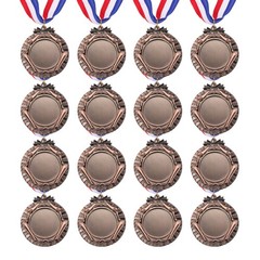 16Pcs Award Medals, Winner Prize Medal with Neck Ribbon, Bronze
