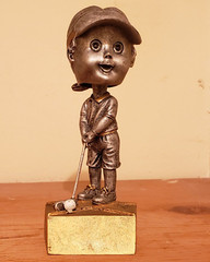 Golf Bobble Head Nodder Statue Trophy Little Girl Golfer Rare Womens Sports Fig