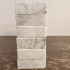 Vintage Lot of 6 Made In Italy Marble Trophy Bases 2″x4″ Craft/Repurpose Parts