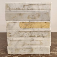 Vintage Lot of 6 Made In Italy Marble Trophy Bases 2″x4″ Craft/Repurpose Parts
