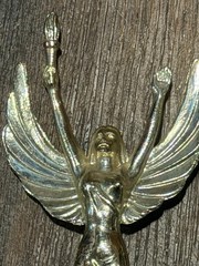 2 Vintage Trophy Toppers Winged Goddess Victory 60s 70s USA Metal