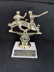 Double Action Star Baseball Trophy. (Please See All Photos)
