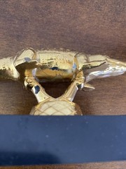 Vintage Gator Trophy Award On Base Gold Colored Gator 6” Black Base