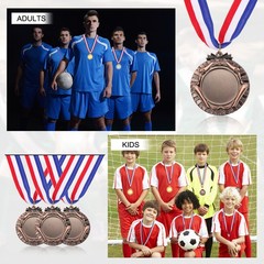 16Pcs Award Medals, Winner Prize Medal with Neck Ribbon, Bronze
