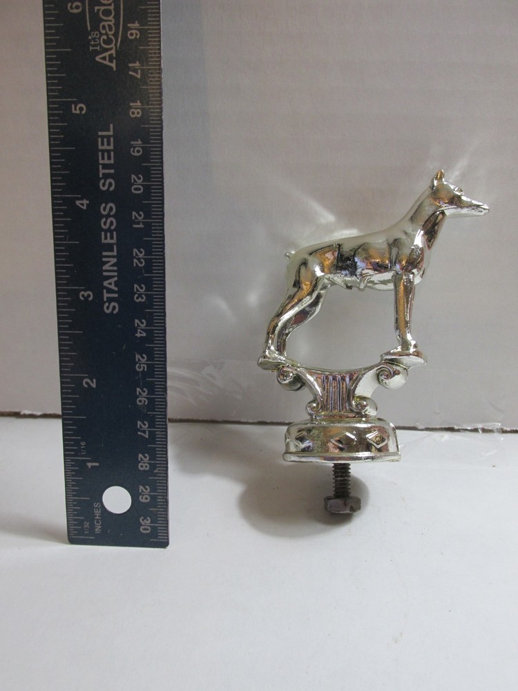 Vintage Metal Dog Trophy Topper (( Silver Color )) Lot-137