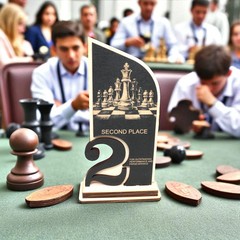 Trophy Award – CUSTOM – Chess – 1st 2nd 3rd Place – 9×5 Inches