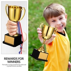Golden Trophy for Sports and Party Awards with Stable Square Base Design
