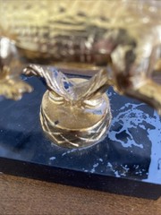 Vintage Gator Trophy Award On Base Gold Colored Gator 6” Black Base