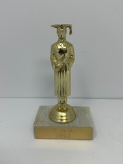 Vintage 1992 Academic School Graduation Trophy Award Male Topper Marble Base W6
