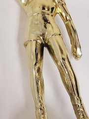 Male Basketball trophy figure metal, GOLD color, 6.25″ tall, gently used