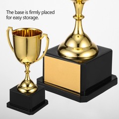 Golden Trophy for Sports and Party Awards with Stable Square Base Design