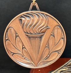 2 1/4” 3D DC Bronze Victory Medal With Ribbon (See All Photos)