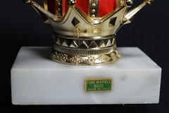 Vintage Girls Softball Trophy Marble Base Made In Italy Metal Figure On Crown