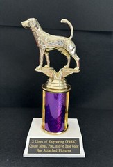 Hound Dog Trophy With 3” Post. (Please See All Photos)