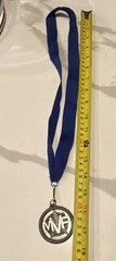 MVP Award Medal w Blue Ribbon Metal Trophy Medal Blank Back Sports Winner