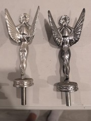 Vintage Metal Winged Angel Goddess of Victory Trophy Toppers Lot Of 4…See Pics