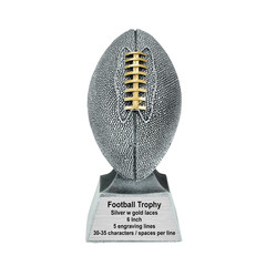 Custom Engraved Football Trophy – Personalized Silver Football Award – 6 Inch
