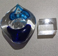 Awards Crystal Trophy Unengraved Sapphire 8.25 X6.5 Award No Engraved Plate 8lb