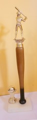 Little League Baseball 1986 Trophy Vintage Metal Wood Plastic 17 in Free Shipp.