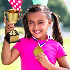 Golden Trophy for Sports and Party Awards with Stable Square Base Design