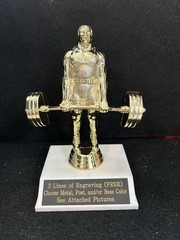 5 1/2” Male Power Lifter Trophy. (Please See All Photos)