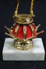 Vintage Girls Softball Trophy Marble Base Made In Italy Metal Figure On Crown