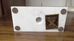 Vintage, 1975 Bowling Trophy, Italian Marble, Metal, 13″H (#EV1977)