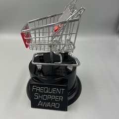 Frequent Shopper Fantasy Football Award, Trophy, Prize. Shopping Cart.