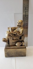 6″ Antique Gold Fantasy Football Man in Chair Resin