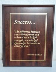 Vince Lombardi Success Quote Wood (with gold writing) Plaque Green Bay Packers
