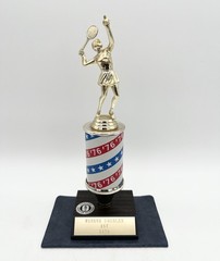 Vintage 1976 Women’s Doubles 1st Place Tennis Trophy Oshkosh Helen Briwa