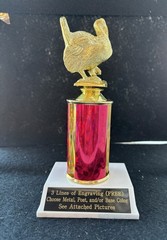 3 1/2” Turkey Trophy With 3” Post. (Please See All Photos)