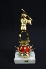 Vintage Girls Softball Trophy Marble Base Made In Italy Metal Figure On Crown