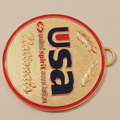 USA United Spirit Association Nationals Medal Gold Cheerleading Award 2″ Varsity