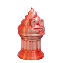 Poop Emoji Trophy – Perfect Award/Gift – 6″ White/Red Poop Emoji Trophy – Znet3D