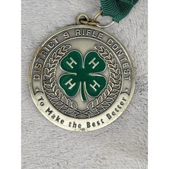 4 H District 9 Rifle Contest Medal To Make The Best Better Green Ribbon